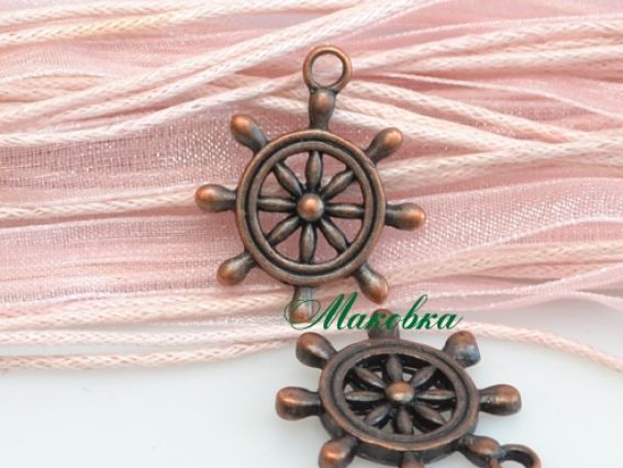 Подвеска Штурвал 19х23 мм, античная медь, 1 шт Подвеска Штурвал 19х23 мм, античная медь, 1 шт