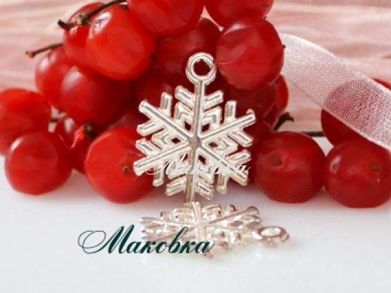 Підвіска Сніжинка №2, 15х20 мм, срібло, 1 шт