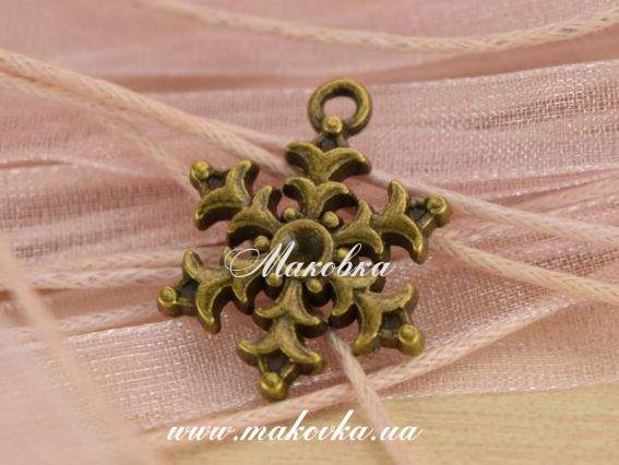 Подвеска Снежинка №3, 21х14,5 мм, античная бронза, 1 шт Подвеска Снежинка №3, 21х14,5 мм, античная бронза, 1 шт