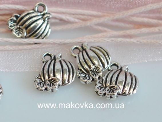 Подвеска Тыковка, античное серебро, 50 шт Подвеска Тыковка, античное серебро, 50 шт