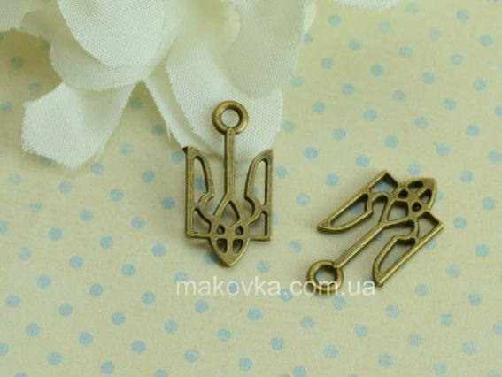 Подвеска Тризуб, античное серебро, 18мм, 1 шт Подвеска Тризуб, античное серебро, 18мм, 1 шт