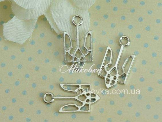 Підвіска Тризуб, античне срібло, 18мм 1 шт