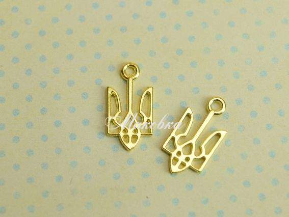 Підвіска Тризуб, золота, 18мм 1 шт