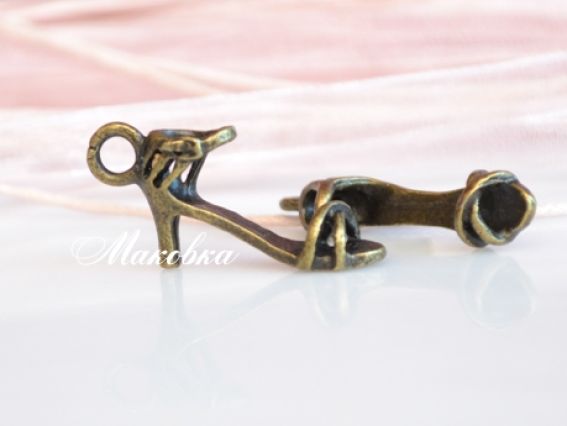 Подвеска Туфелька №3, античная бронза, 1 шт Подвеска Туфелька №3, античная бронза, 1 шт