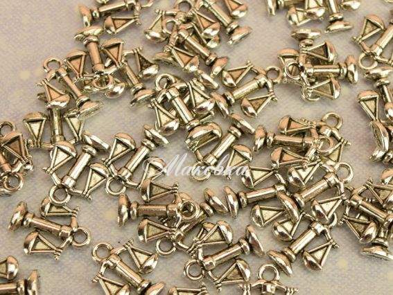 Подвеска Весы 11,5х14мм античное серебро, 50 шт