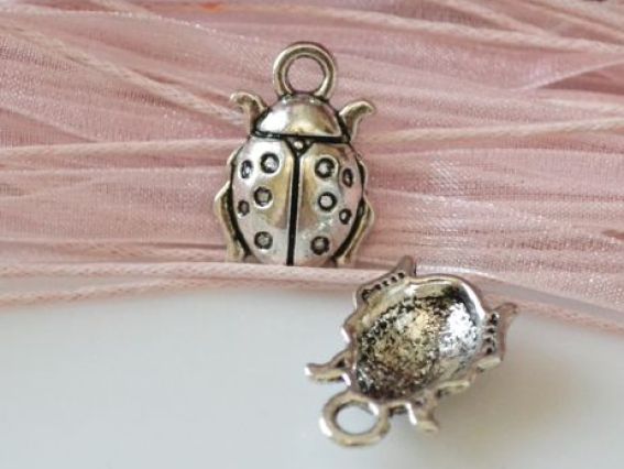 Подвеска Божья коровка большая, 1 шт, античное серебро Подвеска Божья коровка большая, 1 шт, античное серебро