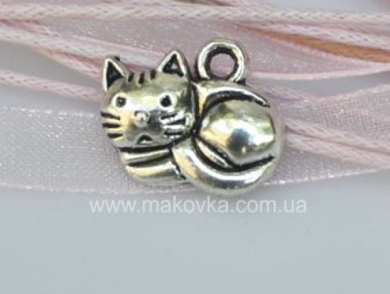Подвеска Кот №2 клубочком, античное серебро, 50 шт Подвеска Кот №2 клубочком, античное серебро, 50 шт