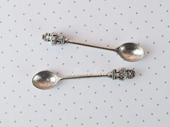 Подвеска Ложка царская большая, 59 мм, античное серебро, 1 шт Подвеска Ложка царская большая, 59 мм, античное серебро, 1 шт