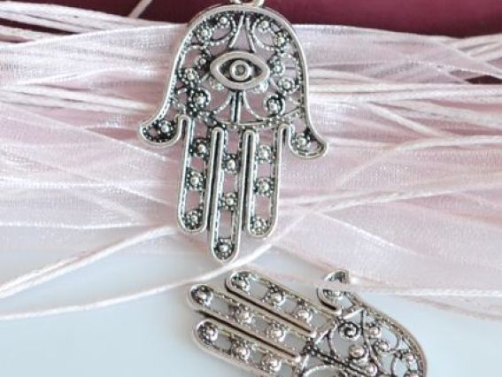 Подвеска Рука Фатимы (Хамса) ажурная, античное серебро, 1 шт Подвеска Рука Фатимы (Хамса) ажурная, античное серебро, 1 шт