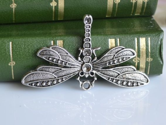 Подвеска Стрекоза №3, огромная, античное серебро, 1 шт Подвеска Стрекоза №3, огромная, античное серебро, 1 шт
