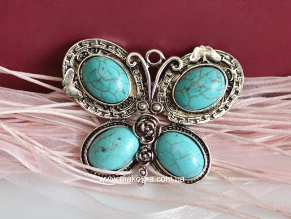 Кулон Бабочка с бирюзой Кулон Бабочка с бирюзой