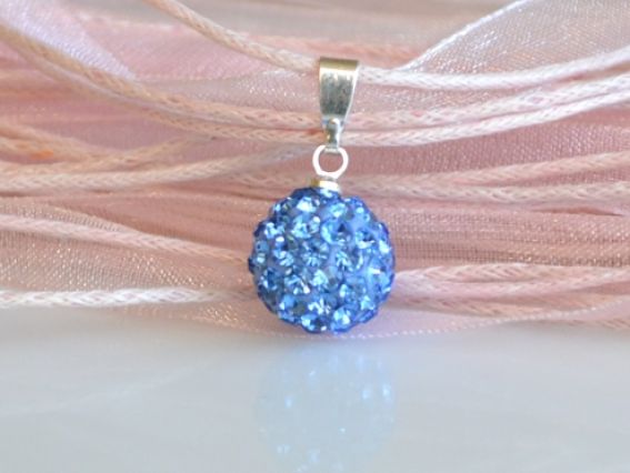 Кулон со стразами Шар, голубой Кулон со стразами Шар, голубой