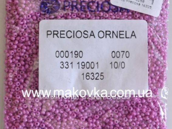 Preciosa Чешский бисер №10/0, круглый, 50 г цвет 16325 алебастр розово-сиреневый 50 г