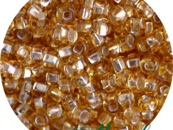 Бисер 5 гр Preciosa 17020 прозрачный серебро желтый ЧМ