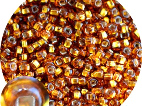 Бисер 5 гр Preciosa 17090 прозрачный серебро св. коричневый ЧМ