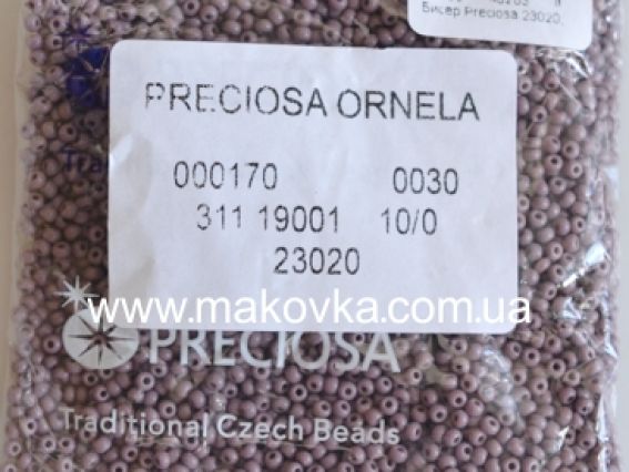 Preciosa Чешский бисер №10/0, круглый, цвет 23020 розово-сиреневый, 50 г 