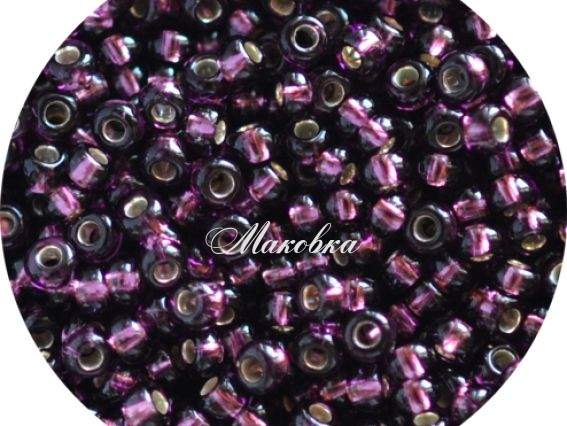 Бисер 5 гр Preciosa 27060 прозрачный серебро фиолетовый ЧМ