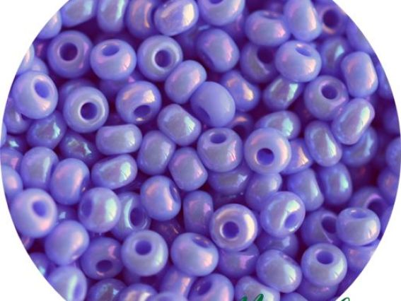 Бісер 5 гр Preciosa 34020 непрозорий райдужний синій непрозорий