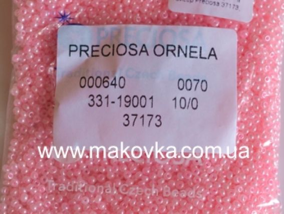 Preciosa  Чешский бисер №10/0, круглый, 50г цвет 37173 розовый