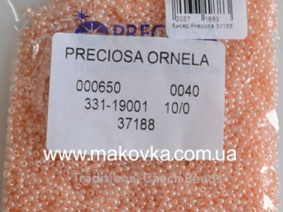 Preciosa Чешский бисер №10/0, круглый, 50г цвет 37188 персиковый