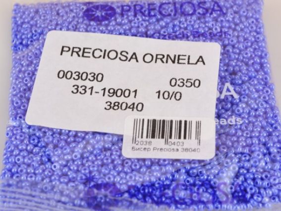 Чешский бисер Preciosa №10/0, круглый, цвет 38040 синий
