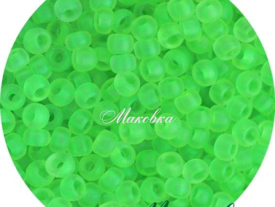 Чешский бісер Preciosa №10/0, круглый, цвет 38756 салатовый неон матовый 50 г Чешский бісер Preciosa №10/0, круглый, цвет 38756 салатовый неон матовый 50 г