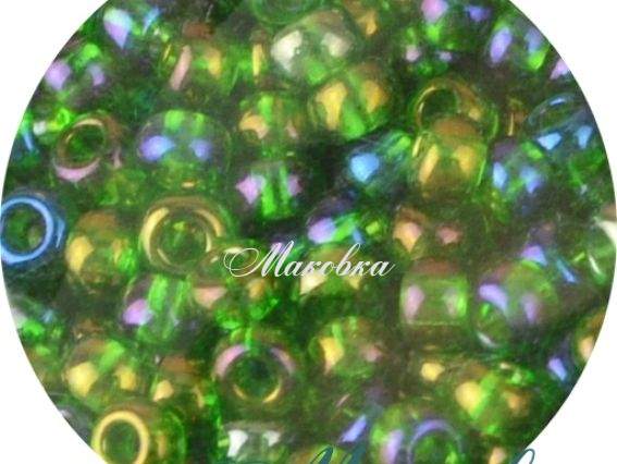 Чешский бисер Preciosa №10/0, круглый, цвет 51120 зеленый радужный 50 г
