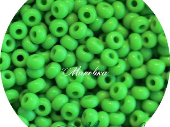 Чешский бисер Preciosa №10/0, круглый, цвет 53230 зеленый