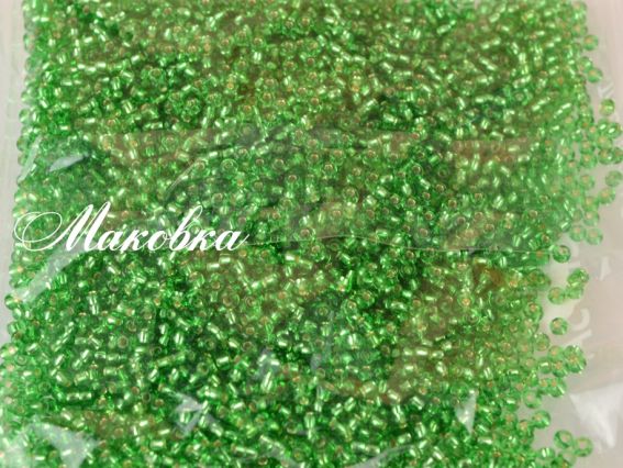 Чешский бисер Preciosa №10/0, круглый, цвет 57100 зеленый 50г