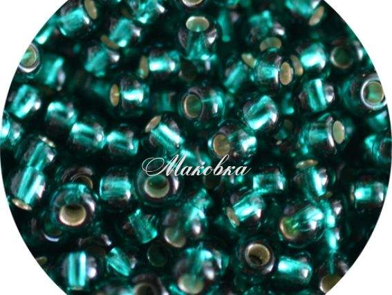 Бисер 5 гр Preciosa 57710 прозрачный серебро зеленый