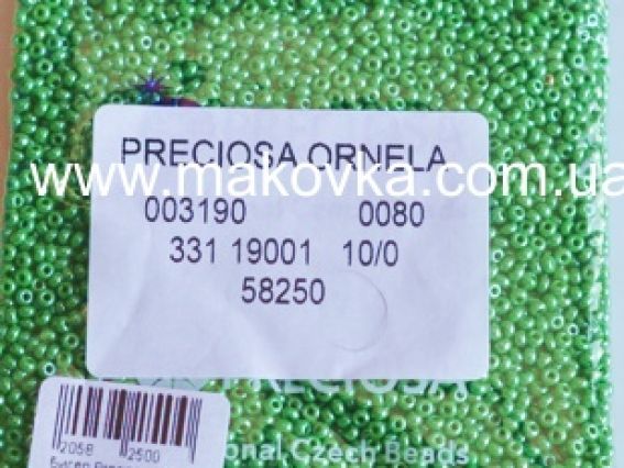 Preciosa Чеський бісер №10/0, круглий, 50г колір 58250 зелений