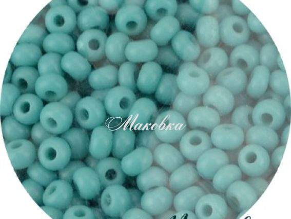 Чешский бисер Preciosa №10/0, круглый, цвет 63130 зеленое озеро, 50г