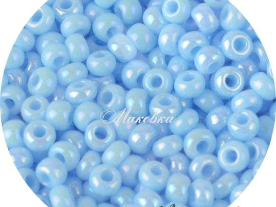 Чешский бисер Preciosa №10/0, круглый, цвет 64000 голубой