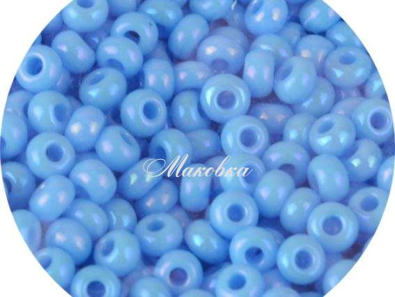 Чешский бисер Preciosa №10/0, круглый, цвет 64020 непрозр. светло-синий
