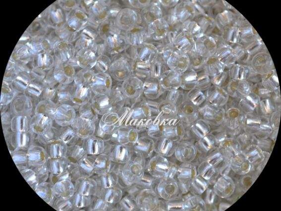Чешский бисер Preciosa №10/0, круглый, цвет 78102 белый серебро 50 г