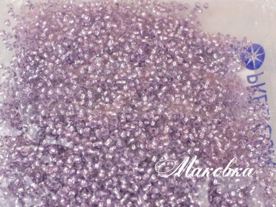 Чешский бисер Preciosa №10/0, круглый, цвет 78122 сиреневый с серебром Чешский бисер Preciosa №10/0, круглый, цвет 78122 сиреневый с серебром