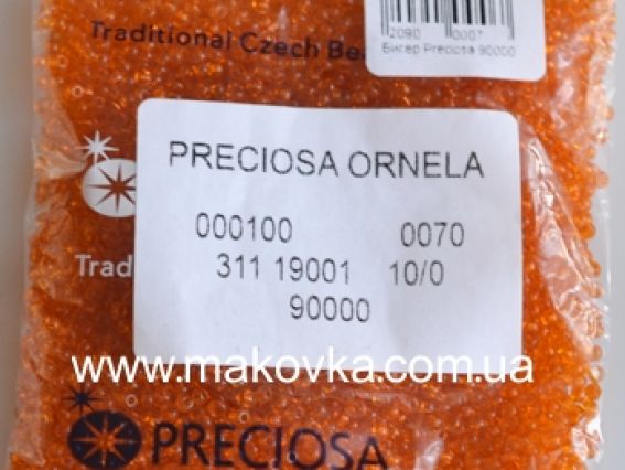Preciosa  Чешский бисер №10/0, круглый, цвет 90000