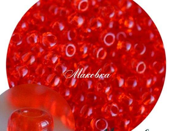 Чешский бисер Preciosa №10/0, круглый, цвет 90050 красный мандарин