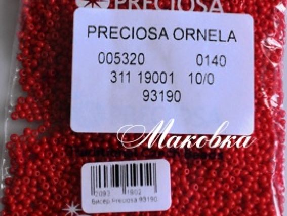 Preciosa чеський бісер №10/0 круглий, колір 93190
