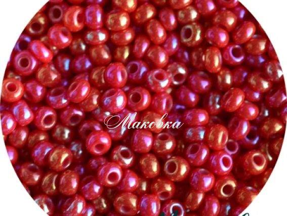 Чешский бисер Preciosa №10/0, круглый, цвет 94190 радужный темно-красный, 50г