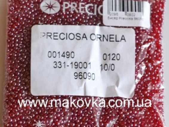Калиброванный Чешский бисер Preciosa №10/0, круглый, цвет 96090 гранат прозрачный блестящий