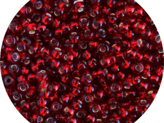 Бисер 5 гр Preciosa 97120 прозрачный серебро темно-красный ЧМ