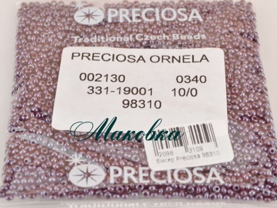 Чешский бисер Preciosa №10/0, круглый, цвет 98310 темно-бордовый