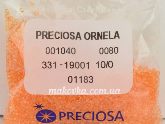 Preciosa чешский бисер №10/0, круглый, 50г, цвет 01183 абрикосовый 