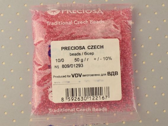 Preciosa чеський бісер №10/0, круглий, 50г, колір 01293 фуксія, 50 г