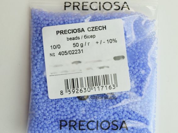 Preciosa  Чешский бисер №10/0, круглый, 50 г цвет 02231 алебастр зольгель свюсиний 50 г
