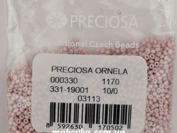 Preciosa Чешский бисер №10/0, круглый, 50 г, цвет бежевый 03113 