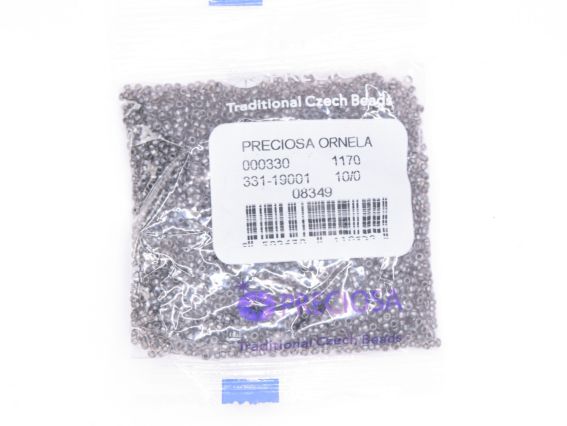 Preciosa чеський бісер №10/0, круглий, 50г, колір 08349 темний сірий