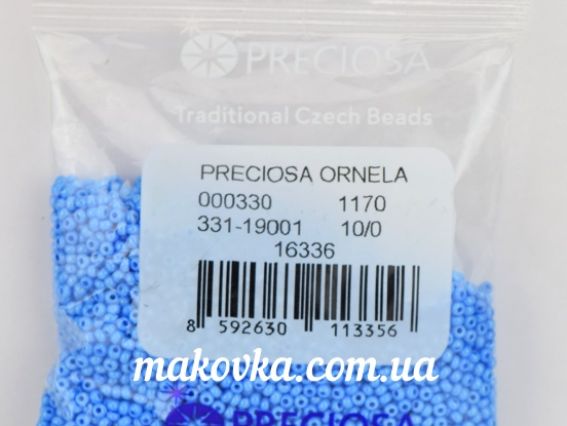 Preciosa Чешский бисер №10/0, круглый, 50 г, цвет 116336 голубой