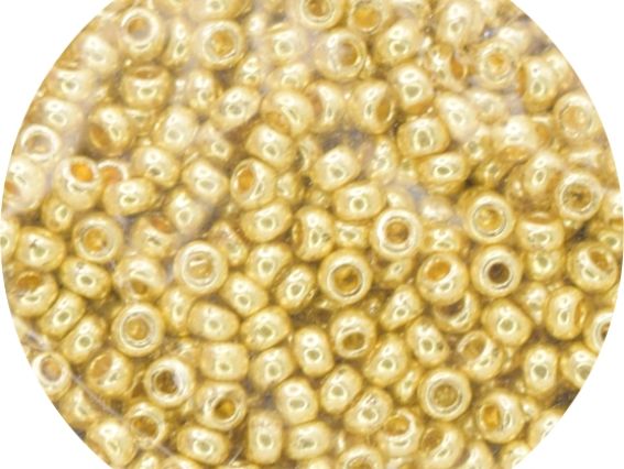 Чеський бісер Preciosa №10/0, круглий, колір 18181 металік світле золото Чеський бісер Preciosa №10/0, круглий, колір 18181 металік світле золото